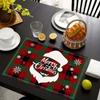 4pcs Non-Slip Table Mat Rectangular Insulation Pad Party Supplies Christmas Placemat Family Dinner