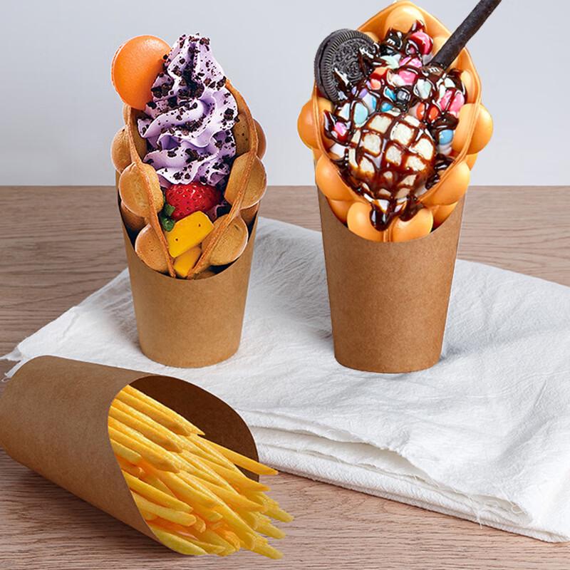 Pabei 16oz Kraft Paper French Fry Slanted Cups
