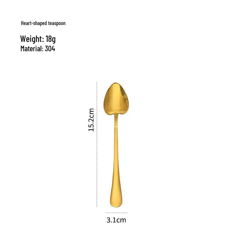 ZISIZ Edelstahl V-Form Herz Hängelöffel Dessertlöffel