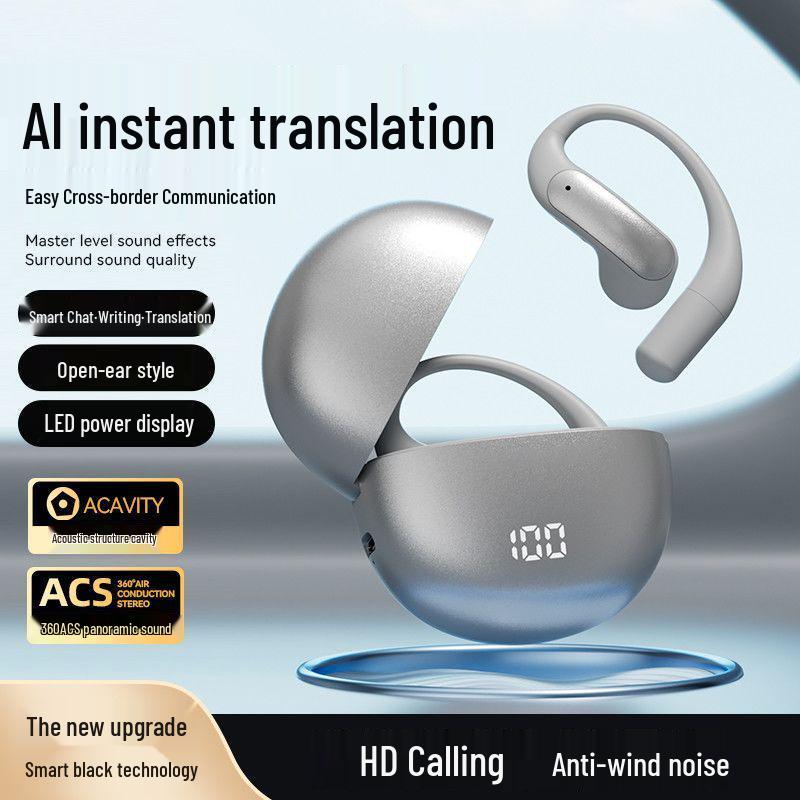 M118 AI Smart Translation Earbuds with Long Battery Life and Display, Semi-in-ear, Ear-hook Bluetooth.