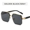 New Gradient Sunglasses for Men Fashion Metal Big Frame Sun Glasses Brand Design Luxury Lunette Eil Homme UV400 Eyewear