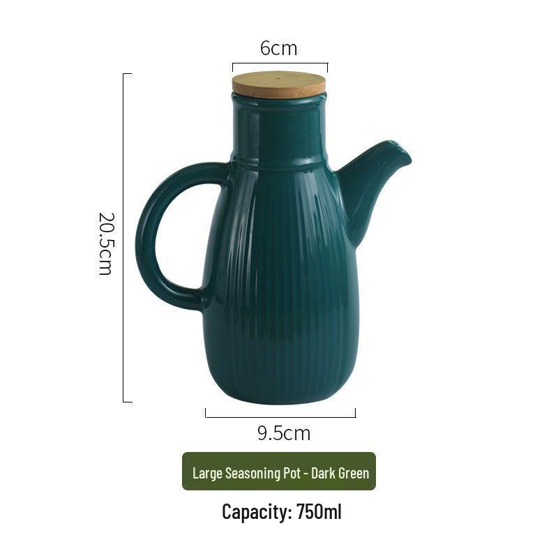 Ceramic Leak-Proof Oil Pot - Large Capacity for Home Use