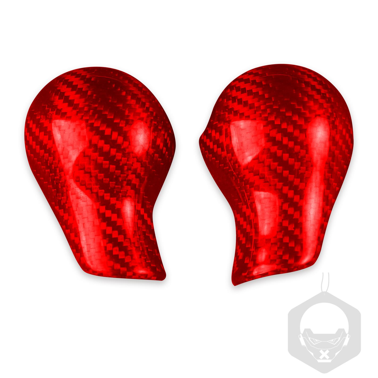

For NISSAN 370z 2009 2010 2011 2012 2013 2014 2015 2016 2017 2018 Carbon Fiber Red/Black Gear Shift Head Knob Side Cover Trim