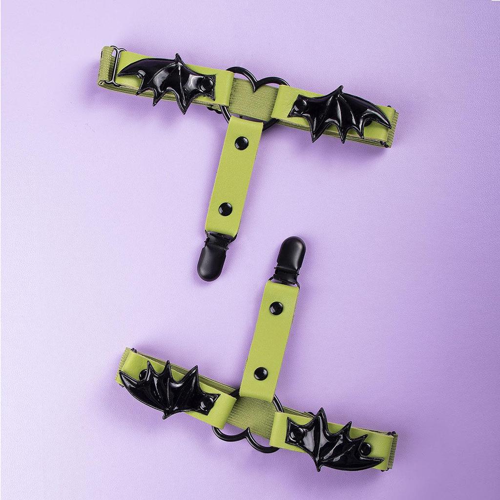 Bat Wing Love Socks Clip - Dark Punk Style Elastic Garter for Women