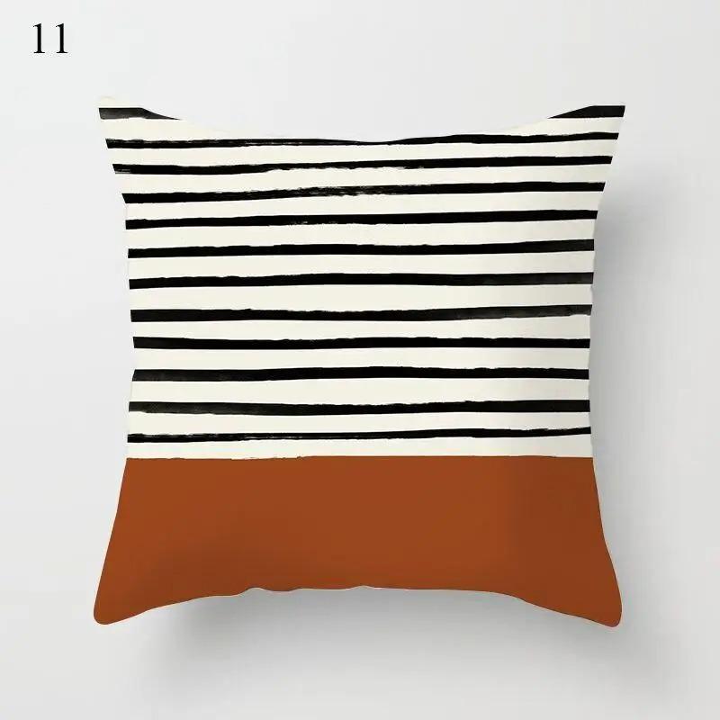 Clip Red Brown Pillowcase Decorative Geometric Print Abstract Pattern Pillowcase Home Supplies Pillowcase Sofa Cushion Cover