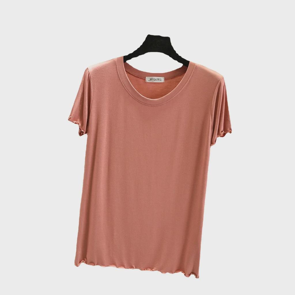 Women's Slim Fit Summer Ice Silk Short Sleeve Top