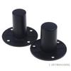 Black Metal Speaker Stand Mounts- Flange Base Adapter Feet for Secure Installation of Home Audio, PA Systems & Stage Speakers