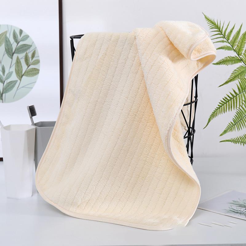 

Coral Fleece Soft Hand Towels Quick Dry Towel Thickened High Absorption Towel Household Bathroom Striped Towel For Adults