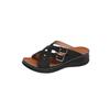 Large Size Color Matching Slippers Women's New Fish Mouth Thick Bottom Fashion Belt Buckle One-word Cool Slippers