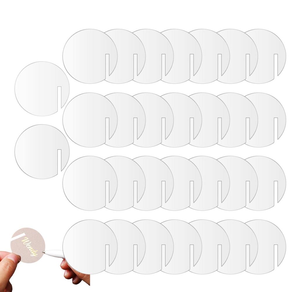 Vinglass Navnelapper 30 STK Fest Drikkeetiketter Sirkler Glassmarkører & Anheng DIY Drikkeetikett Fest Drikkeetiketter Sirkler For Fest
