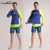 Set Rash Guard cu Protecție UV cu Uscare Rapidă pentru Bărbați Top cu Mânecă Lungă Pantaloni Scurți Snorkeling Surf Înot Scufundări