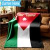 Custom Name Jordanian football Blanket Flannel Blanket for Camping, Hiking, Garden Parties, Picnic Essentials,gift for family and friend