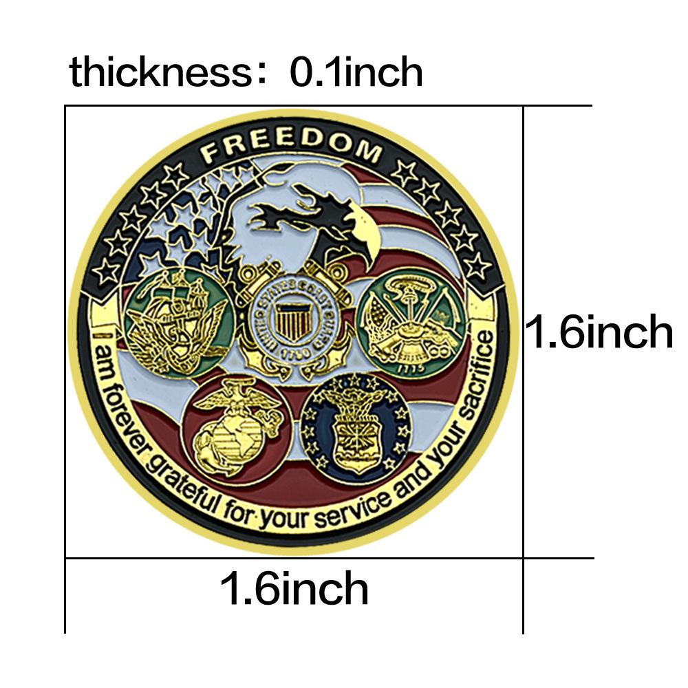 US Military Army Guard Gold Coin Collection Freedom Challenge Medal Military Belief Collection Souvenir