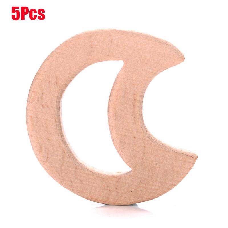 5Pcs Baby Animal Beech Wood Teething Rodent Flowers Clouds Tiny Rod Wooden Teether For Baby Pacifier Chain Pendant Chew Toys