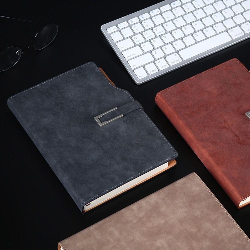 With Card Holder A5 Notebook Retro Memo Book Multifunction Meeting Minutes Book  Students