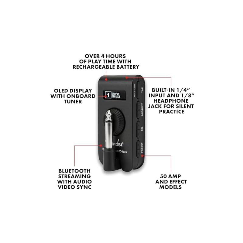 Fender Mustang® Micro Plus Guitar & Bass Headphone Amplifier