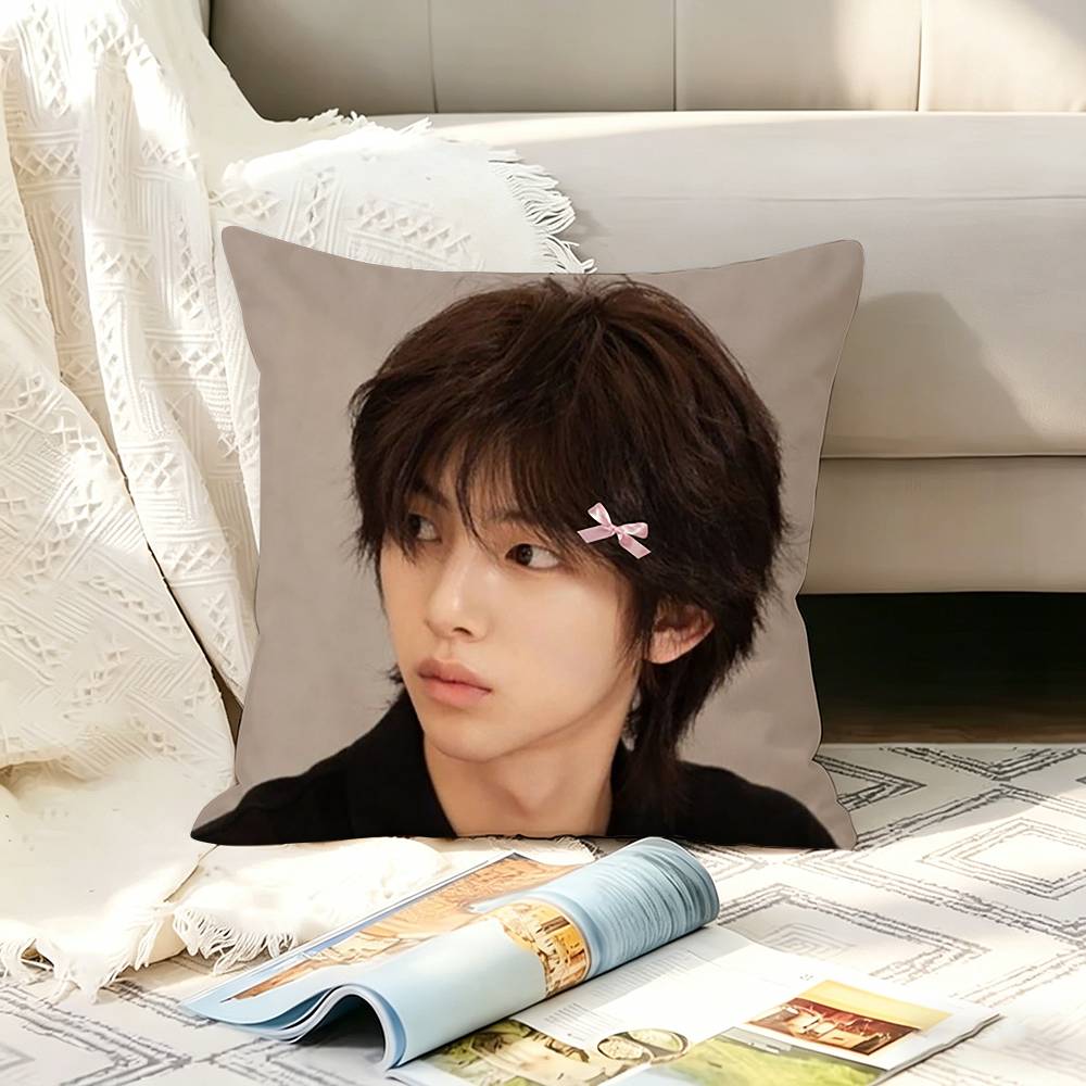 Kpop Idol JJuhoon Pillow Case Living Room Sofa Cushion Cover Suitable For Home Bedroom Room Decoration