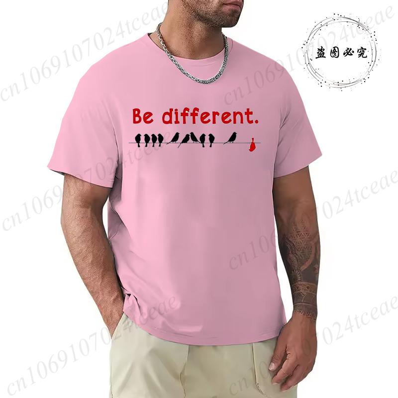 Mens TShirts Clothing Letter Bird Graphic TShirts Round Neck Short Sleeve Casual TShirt Fashion Summer Tshirt Short Sleeve