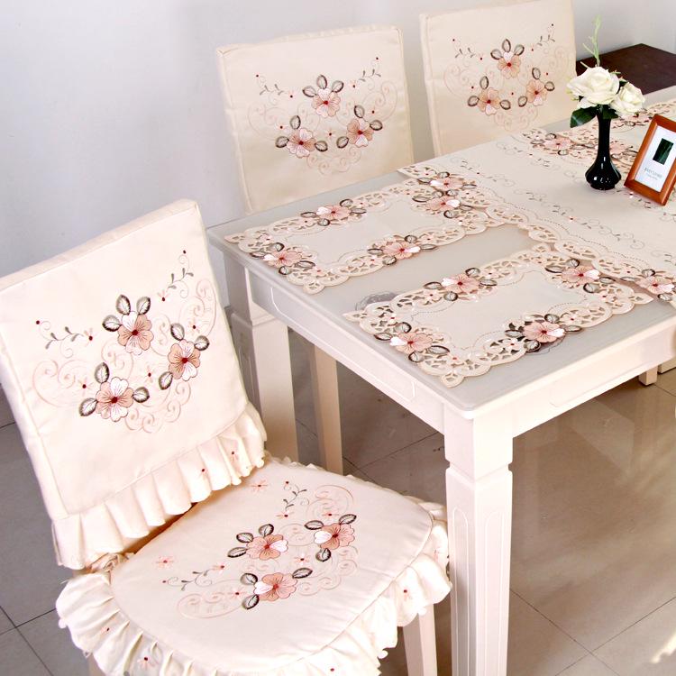 Waschbare Stoff-Tischdecke im Landhausstil mit Stickerei & Runde Klimaanlagenabdeckung