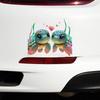 QT2407#15cm Tartarughe Marine Carine Turchese & Rosa Cuore Impermeabile Decalcomania Decorativa per Auto, Adatta per Auto, Laptop, Paraurti, Adesivo per Finestrino
