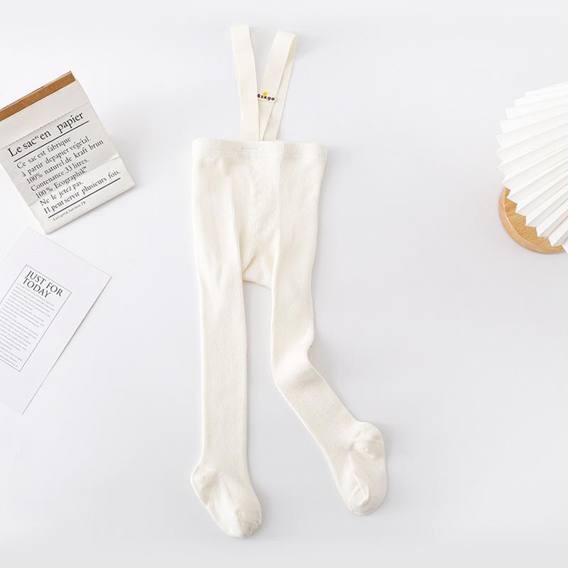 

Осенние детские колготки с лямками, трикотажные хлопковые штаны на подтяжках для малышей, детские колготки, комбинезоны для девочек и мальчиков, леггинсы M 1-3Y белый