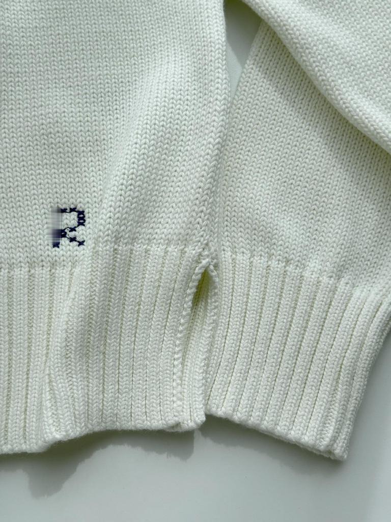 Little Bear Embroidered Cotton Knit Sweater - Women's Autumn/Winter 2025 Collection