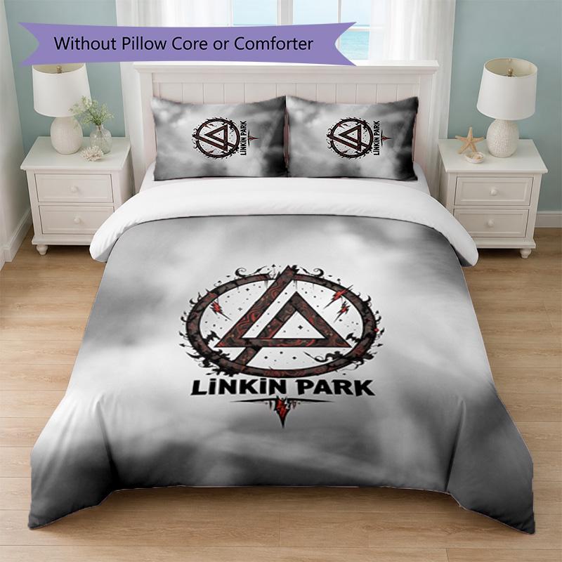 Linkin Park Print 3Pcs Bedding Set Duvet Cover With Two Pillowcases Soft Bed Linen For Household Bedroom