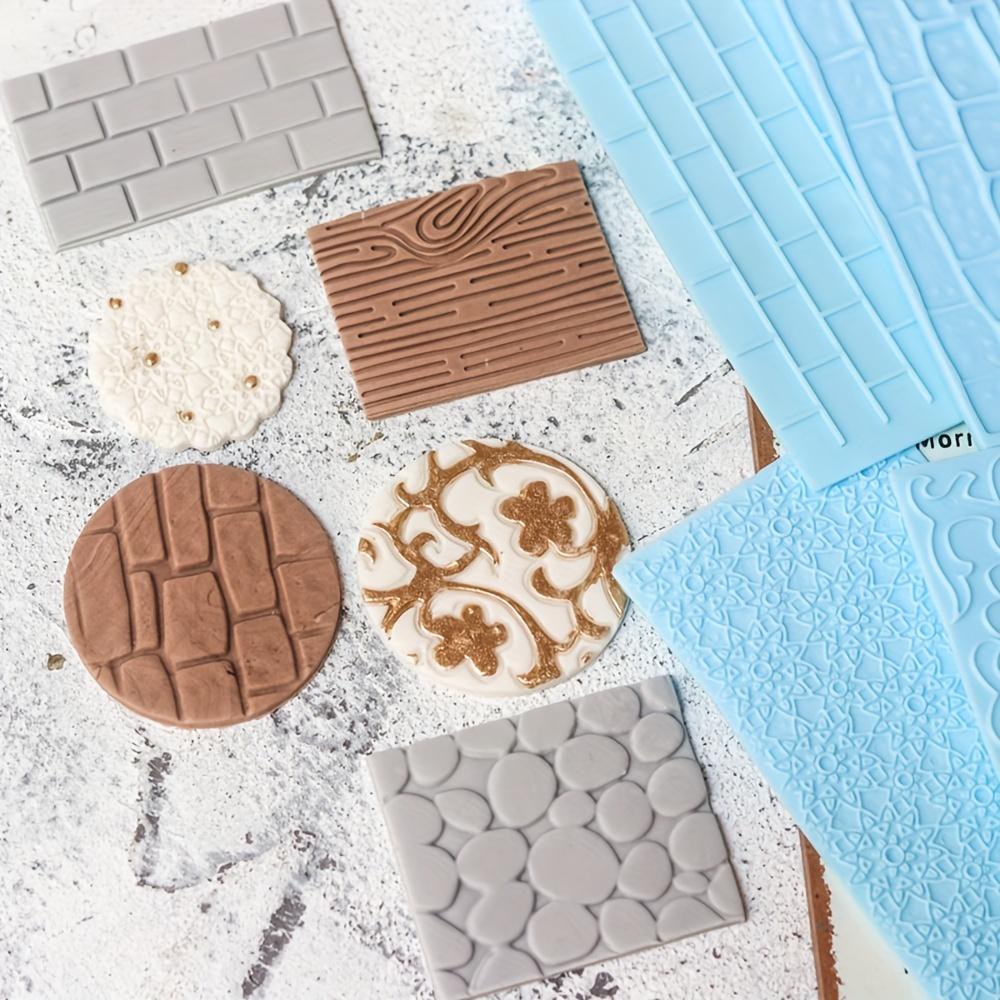 2 stücke Pelz Wand Blume Stadt Wand Kiesel Muster Straße Geprägte Druck Form Fondant Kuchen Rock Form Backen Kuchen Keks Form werkzeug
