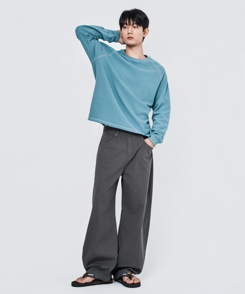 WAAR M293 Chino Wide Cotton Pants_Taupe