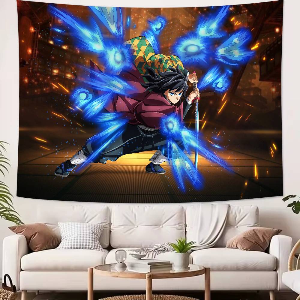 Tapeçaria Legal Quente Anime Demon Slayer Popular Decoração de Quarto Tapeçaria de Parede Sala de Arte Decoração de Casa Arte de Parede Decoração