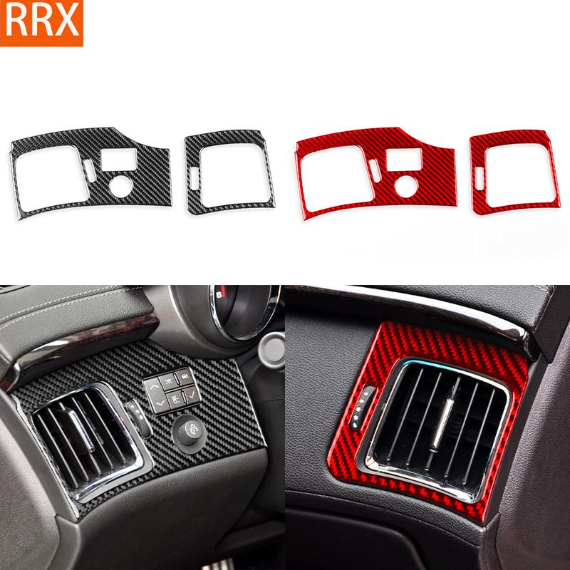 For Cadillac CTS 2008-2010 Real Carbon Fiber Sticker truments Air conditioning vents panel Car ide decorative Accessories