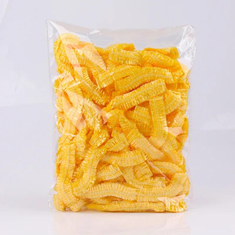 

100 шт. одноразовые пищевые чехлы эластичная пищевая пленка пластиковые пакеты для хранения для фруктовых мисок пищевые чехлы одноразовые шапочки для душа жёлтый