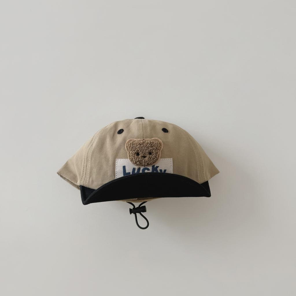 1 styck Söt Baseballkeps för Småbarn för Pojke Flicka Mode Tecknad Björn Skärmkeps för Barn Mjuk Vår Sommar Resa Solskyddshatt