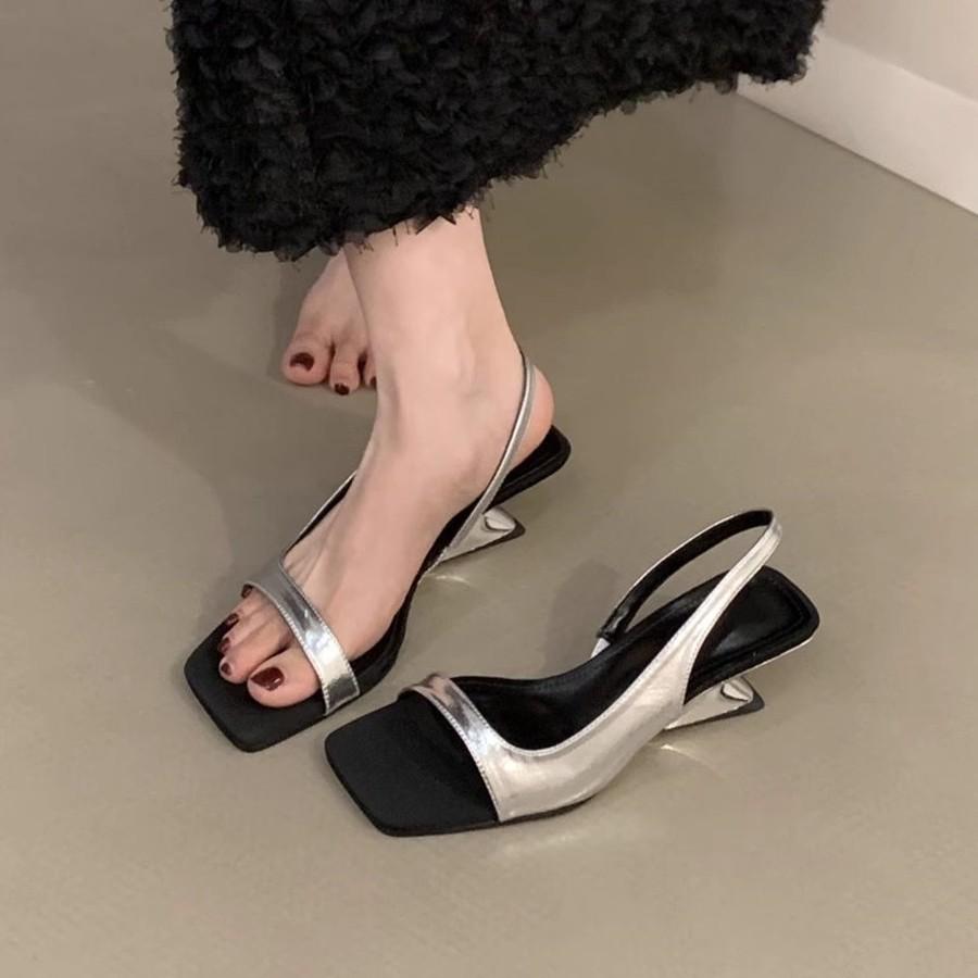 Spot Version~ French Wedge Heel with Sandals Female Gentle Temperament Open-toed High Heels with Skirt Fairy Roman Shoes