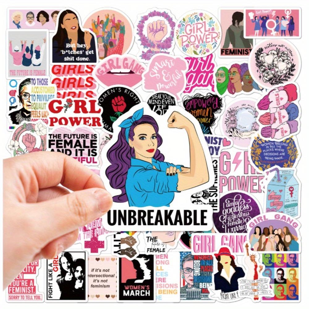 

Waterproof Feminist Quotes Stickers, Girls Support Girls, Feminist Movement Stickers, for Baggage/laptop/Notebook Devices Decor 6cm