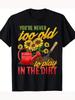 Funny Gardening Plants Gardener 180g 100% Cotton T-Shirt