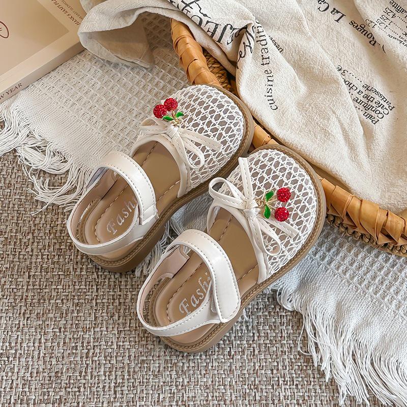 Cherry Sweet Knitted Princess Shoes: Non-slip Bow Sandals, Closed-Toe, Soft Sole, Summer 2026. 22