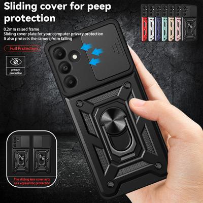 For Samsung Galaxy A15 5G 2023 Case Slide Camera Armor Phone Case For Samsung A15 A15 A 15 5G Car Magnetic Stand Ring Back Cover