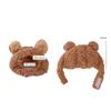 Kopfbedeckung für Haustiere und Katzen, Strickmütze, lustige Mütze mit Bärenohren, warm, kurzer Plüsch-Kopfschmuck, verstellbar, für Geburtstags-Anziehsachen, Heimtierbedarf