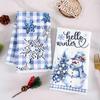 2pcs Christmas Kitchen Towels Santa Snowman Reusable Hand Towels Christmas Decoration for Home 2025 Navidad Natal Gifts New Year