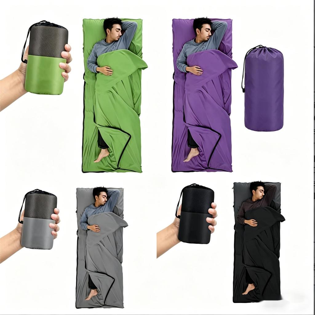 For Ultra Lightweight Summer Envelope Sleeping Bag with Lining for Travel Single Person Use in Hotels and Camping
