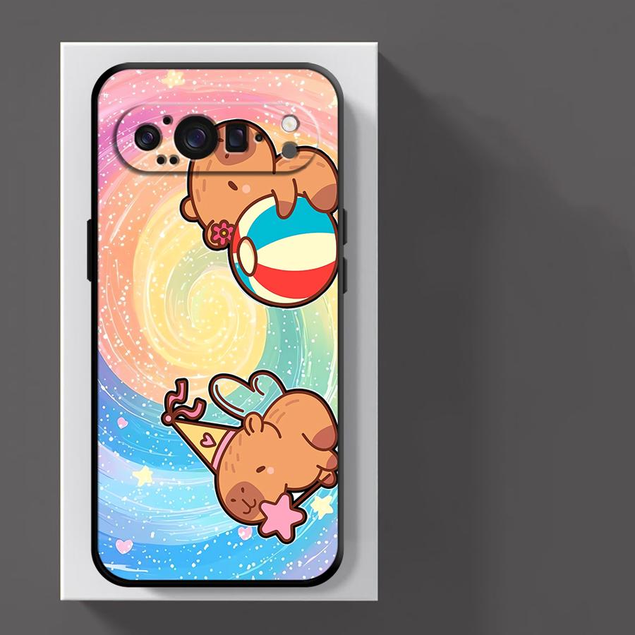 Case for Google Pixel 10A 6a 7a 8a 10 9 Pro XL 6 7 8 Pro 9a Funda Phone Cover Colorful Capybara (3)