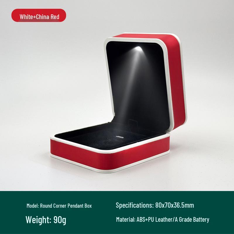 Creative LED Light Jewelry Ring Box with Illuminated Display