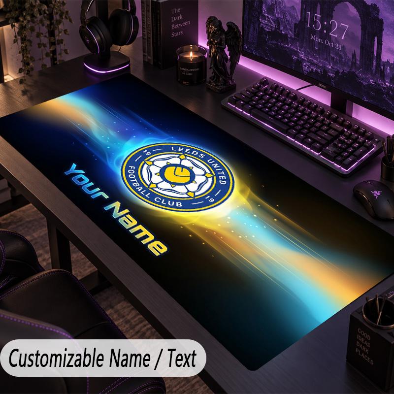 Large Mouse PadLeeds United Custom Name Text Personalized Desk Mat Non Slip Gaming Pad