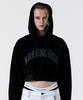 Arch Logo Layered Crop Hoodie [Black]