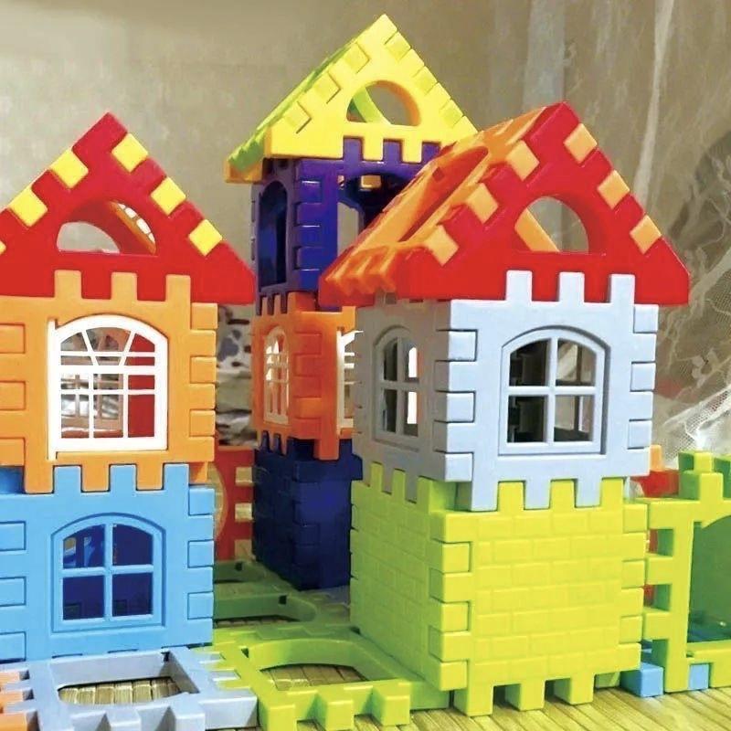 Neue DIY Große Bausteine für Kinder, 3D Haus Bausteine, Frühpädagogisches STEM Spielzeug für Jungen Mädchen