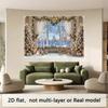 2D plane, 1pc winter snow scene Christmas photography background - polyester fiber, indoor/outdoor party decoration