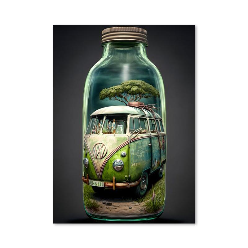 In Bottle Castle Forest Beach Hot Air Balloon Canvas Printings Posters and Prints Wall Art Pictures for Living Room Home Decor