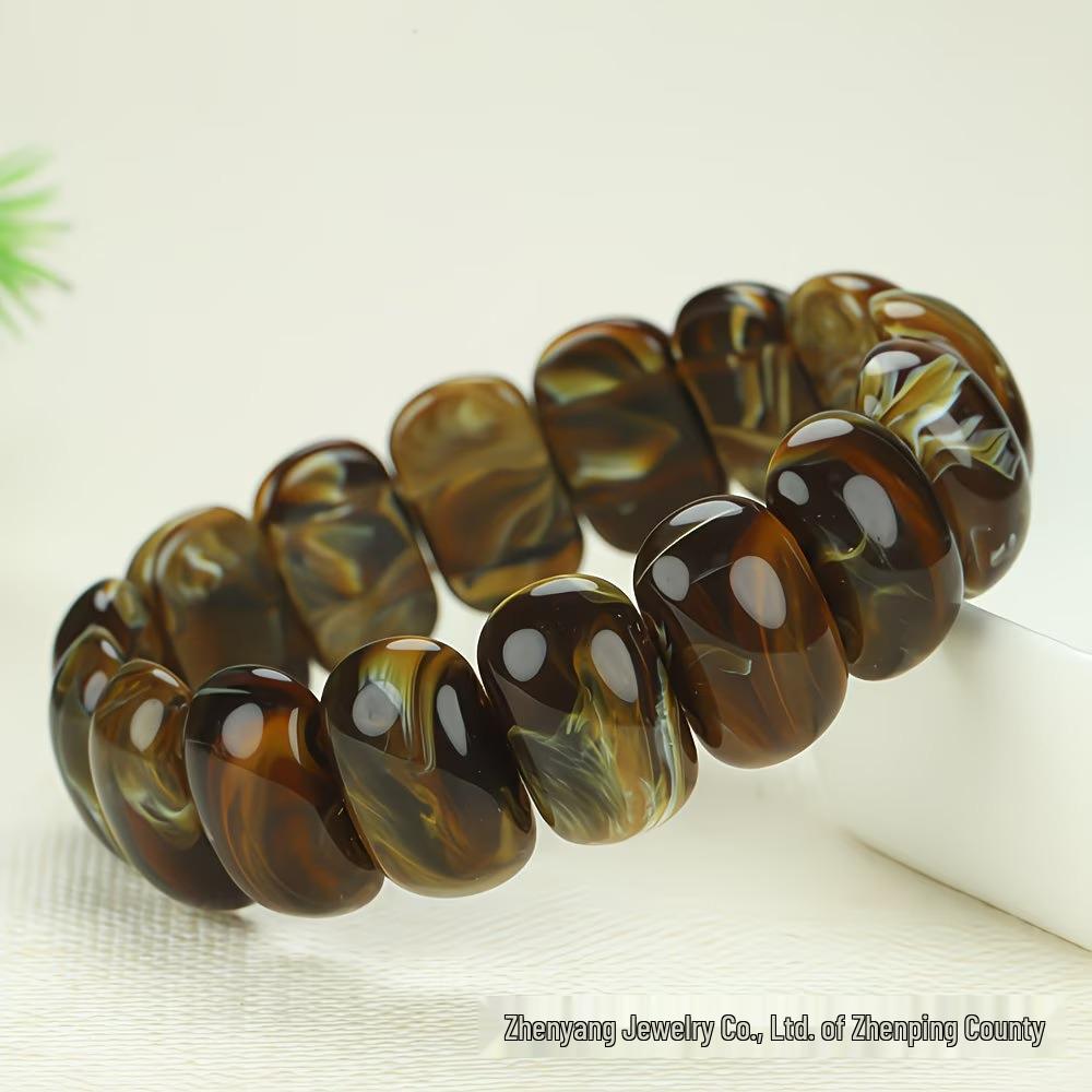 Браслет из янтарного корня Мьянмы: Мужские и женские украшения из медово-янтарных бусин коричневый