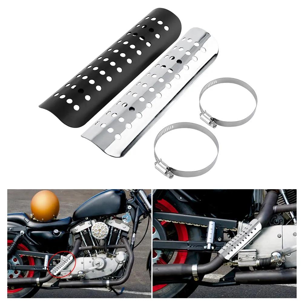Universal Motorcycle Hole Heat shield Straight Exhaust Pipe Cover